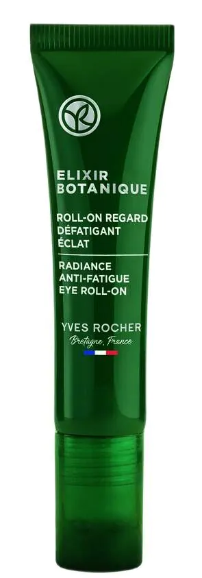 „Yves Rocher Elixir Botanique“ švytėjimo suteikiantis rutulinis paakių kremas, mažinantis nuovargio požymius.