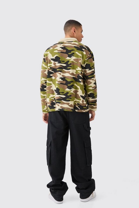 Oversize Camouflage Rugby-Poloshirt