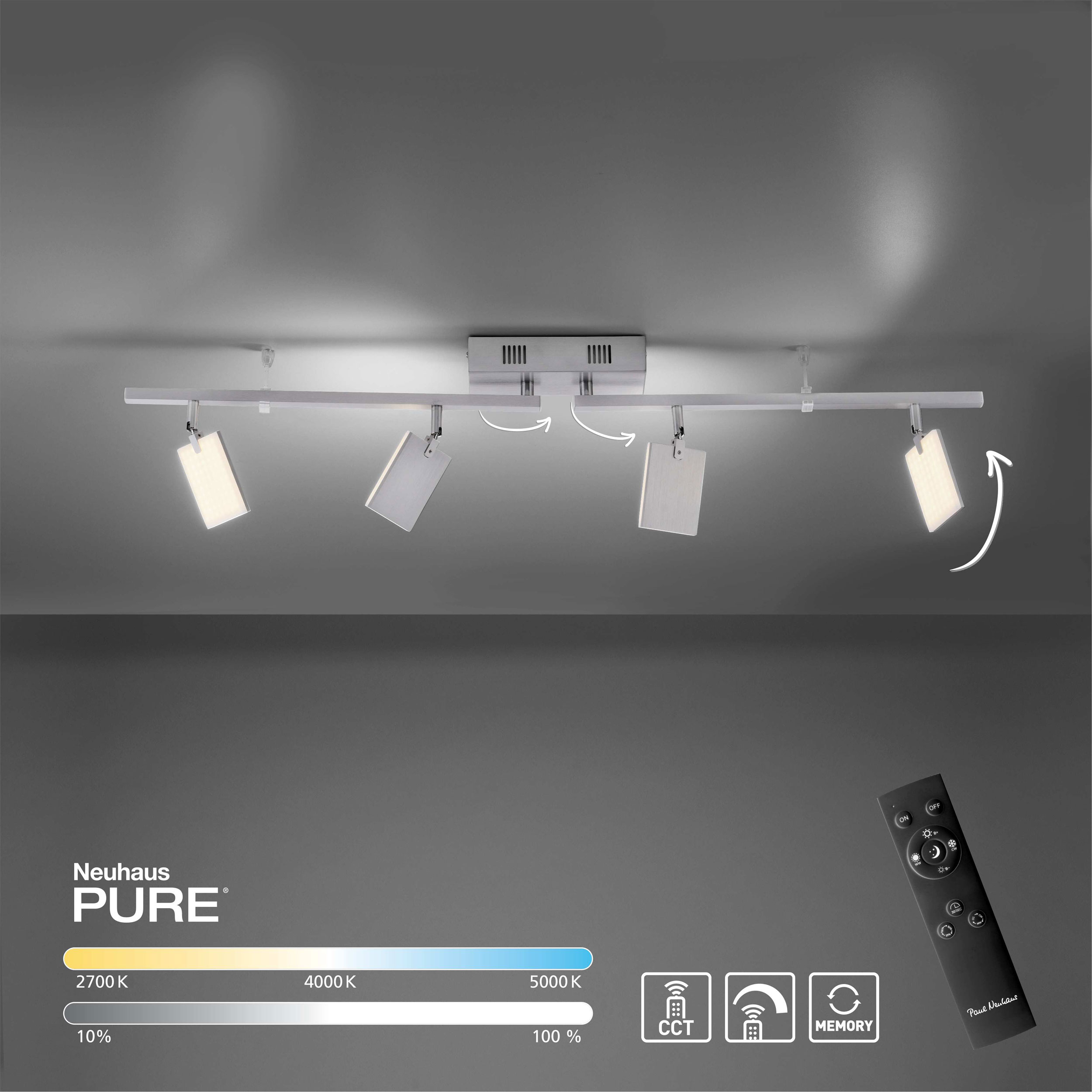 PURELED-Deckenleuchte 4flg