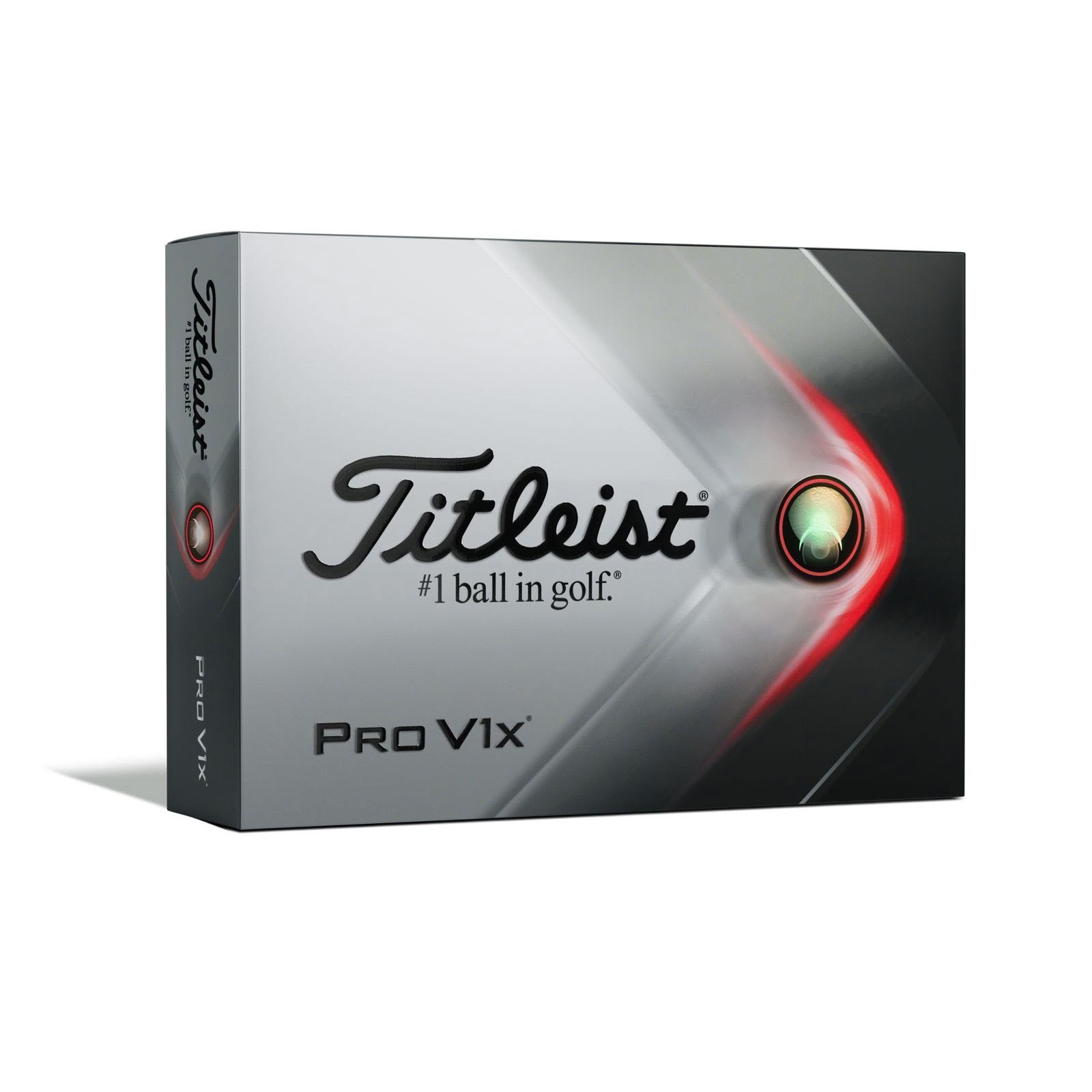 Titleist Golfball Titleist Pro V1x 3-piece Golfbälle 12 Stück, Weichere gegossene Urethan-Elastomer-Schale,High-Flex-Mantelschicht für wenig Spin im langen Spiel