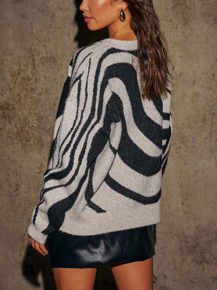 Milan Kiss Pullover in Grau/ Schwarz günstig kaufen
