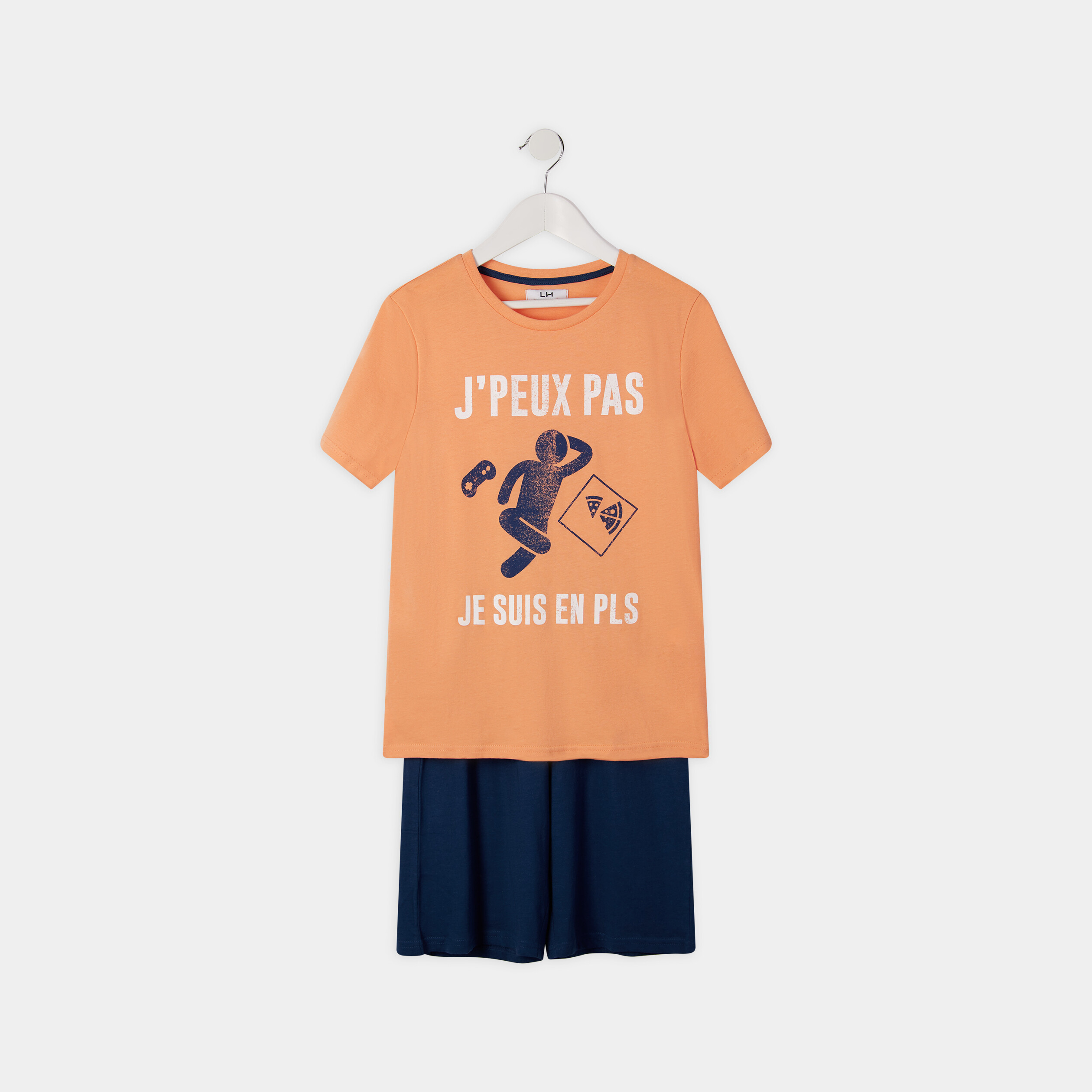 Ensemble pyjama orange clair garçon | La Halle