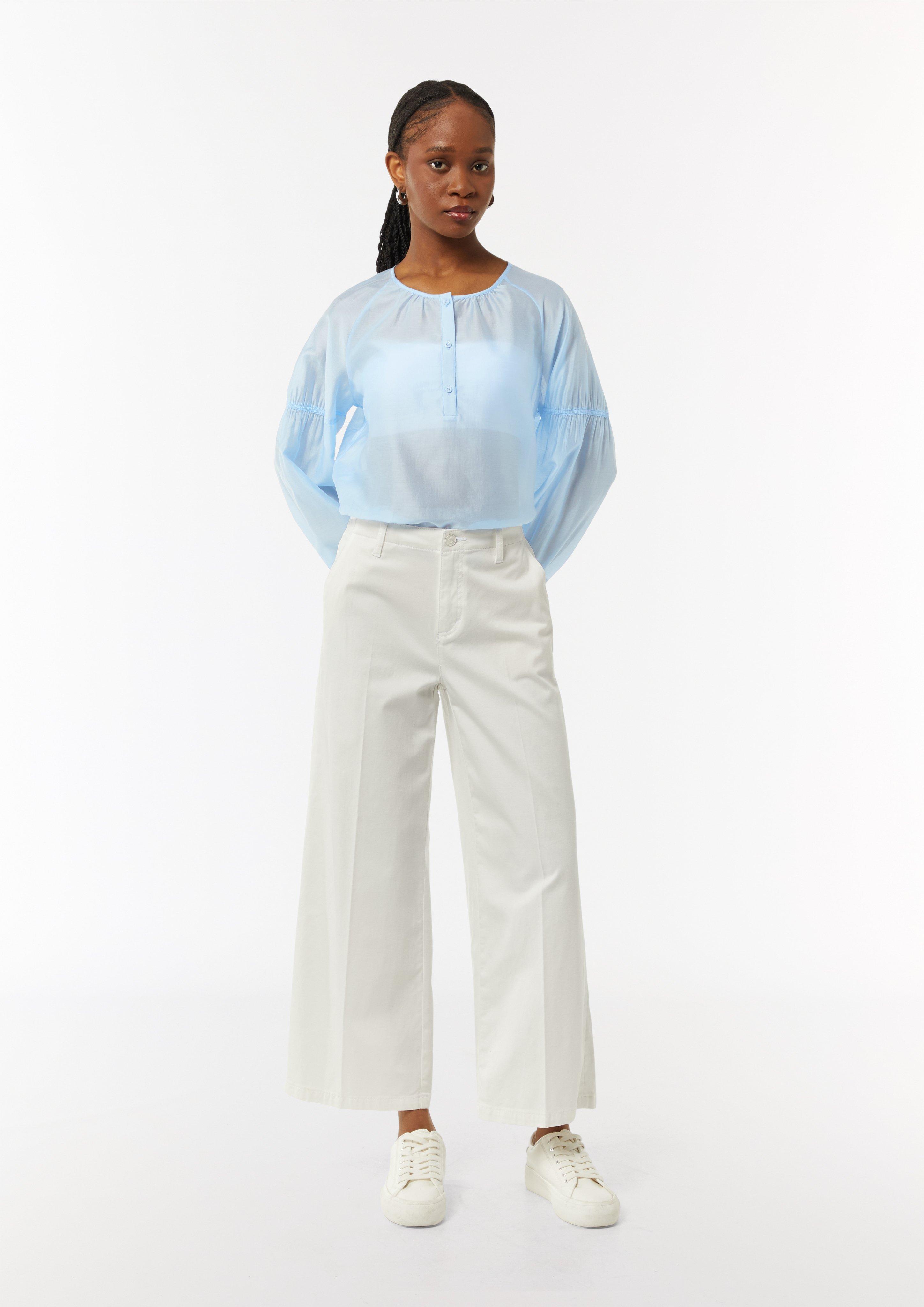 Raglan-Bluse mit elastischen Bündchen - himmelblau