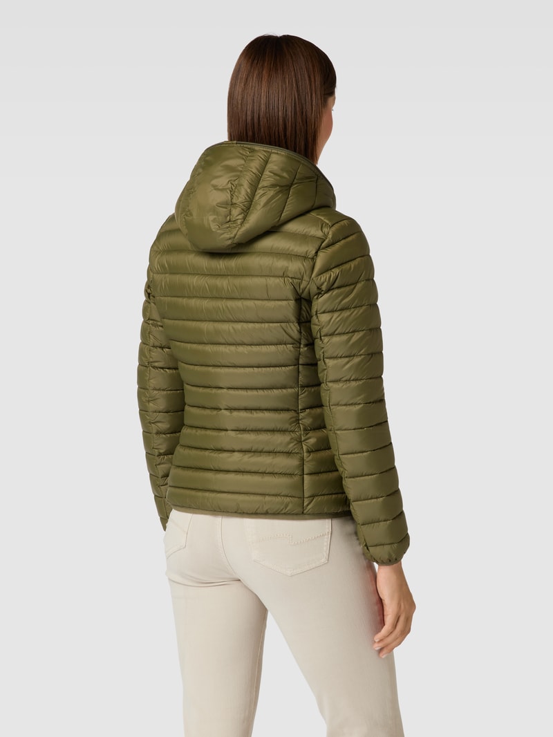Steppjacke mit Label-Patch Modell 'DAISY' in olivgrün