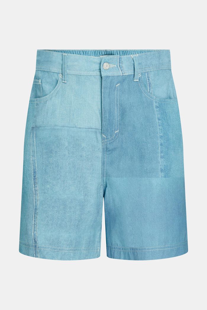Shorts mit Allover Denim-Print