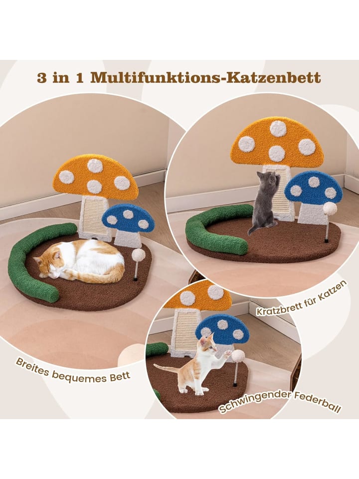 COSTWAY Kratzbaum in Pilzoptik in Bunt günstig kaufen onesize
