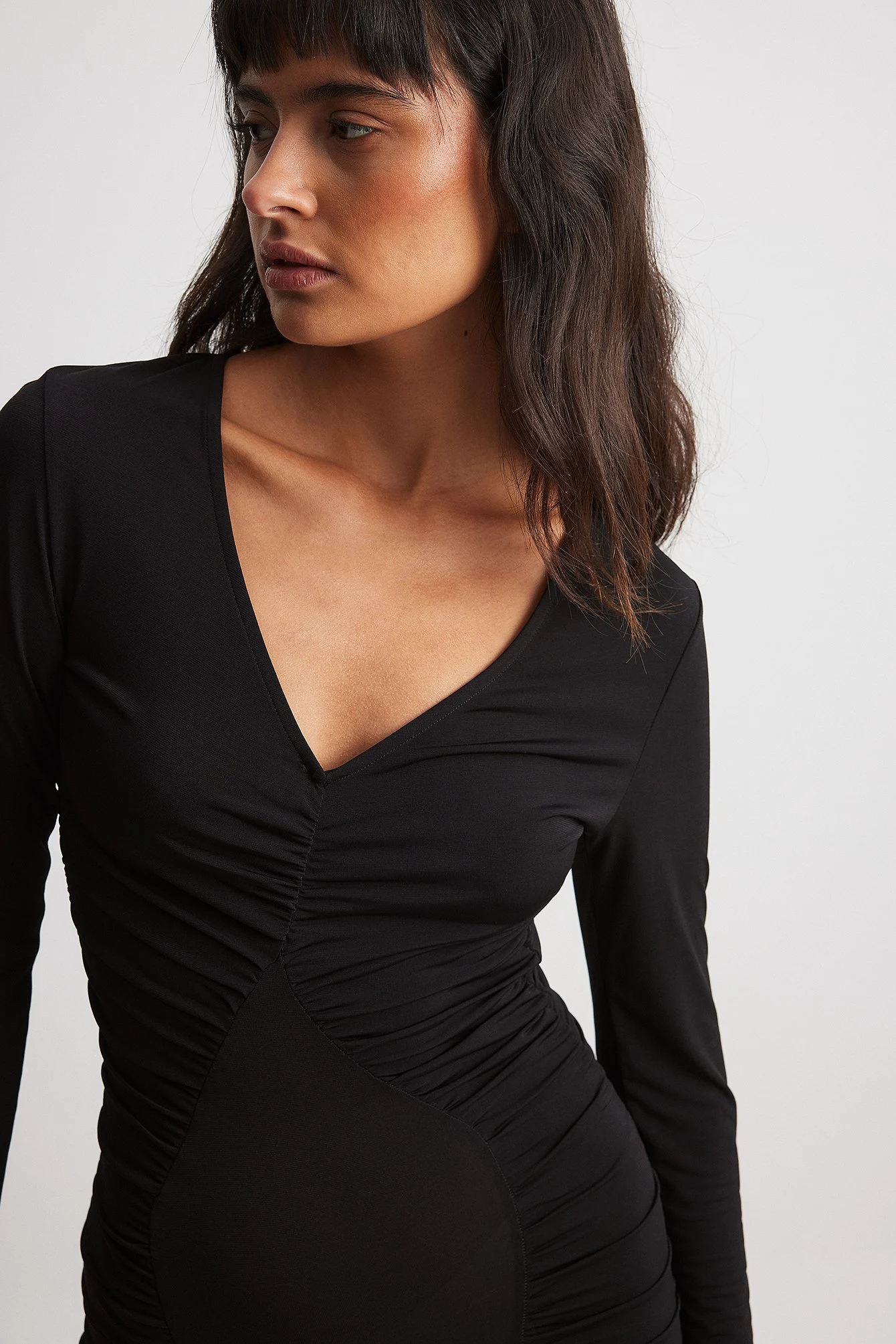 Drapiertes Jersey-Maxikleid