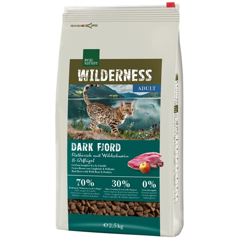 REAL NATURE Trockenfutter REAL NATURE WILDERNESS Dark Fjord Adult Rothirsch, Wildschwein & Geflügel 2,5 kg