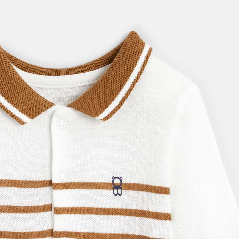 Body col polo en maille piquée (lot de 2) marron naissance