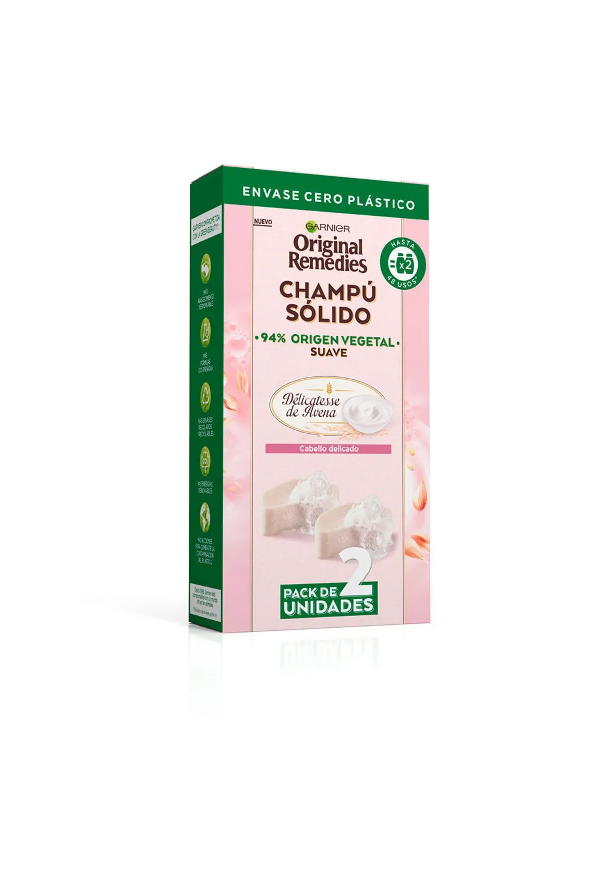 Garnier  Original Remedies Champú Sólido Suave De Avena 2 X 60 Gr 60 g