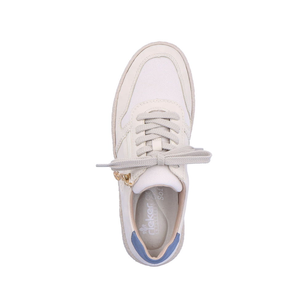 Rieker Damen Sneaker Low cremebeige-königsblau