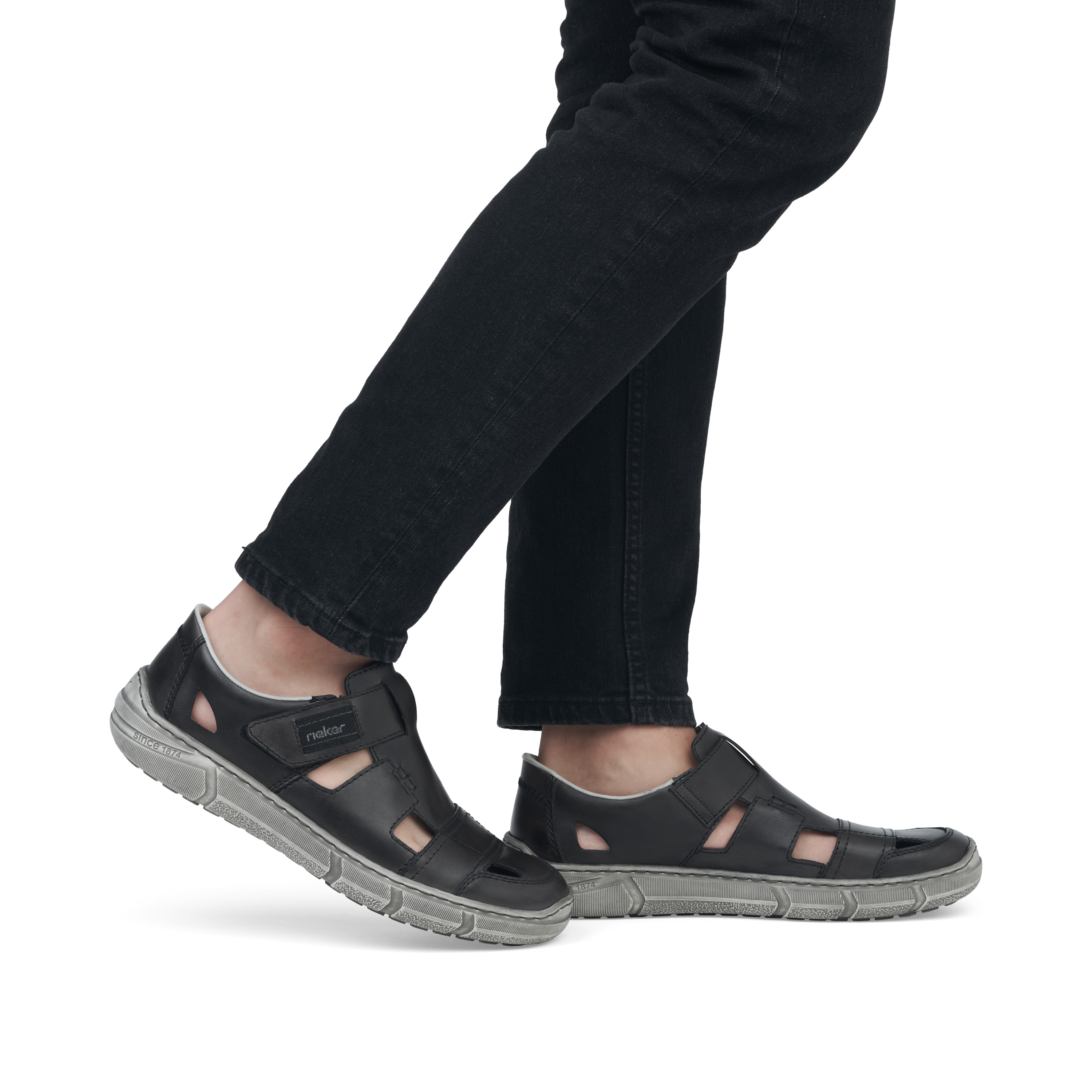 Rieker Herren Slipper asphaltgrau