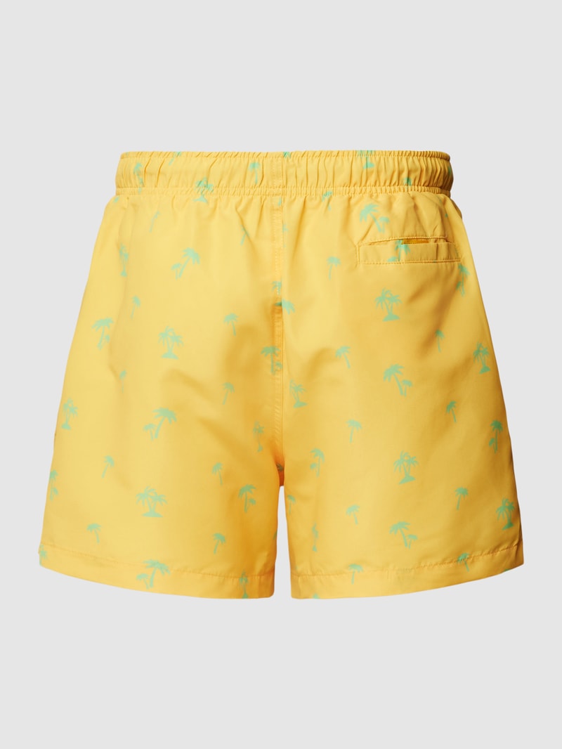 Badehose mit Allover-Print in gelb