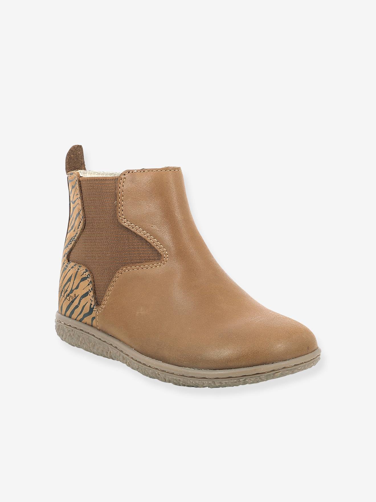 Boots fille Vermillon KICKERS® camel zèbre