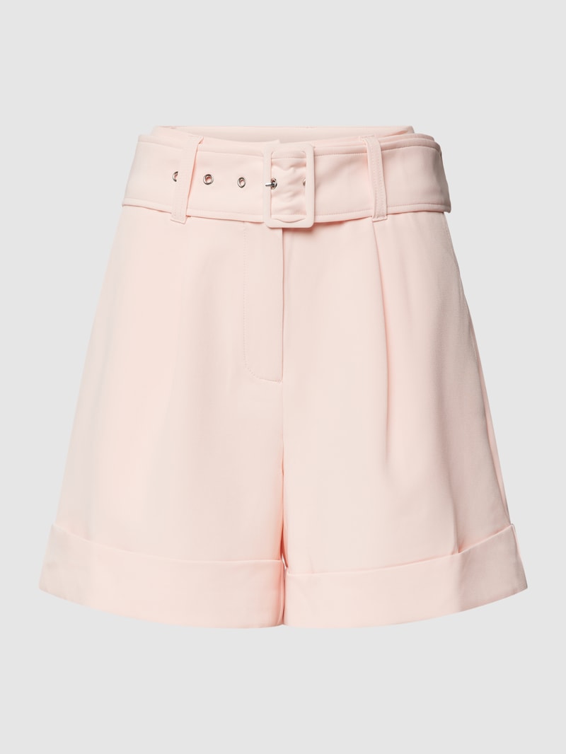 Shorts mit Stoffgürtel Modell 'DIANE' in hellrosa