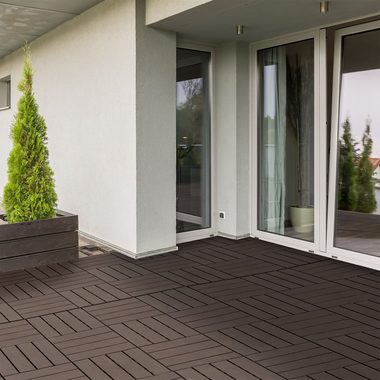 Outsunny Klickfliesen Balkon Patio 30 x 30 cm, Garten-Klickfliese, Garten-Klickfliese Bodenbelag, 1 St., 9 x Terassenfliesen, Stärke: 2 cm, 0.81 m²