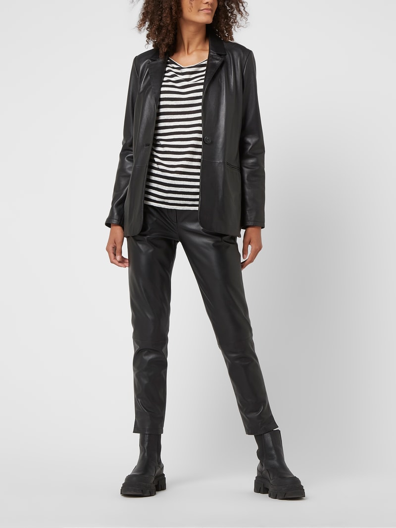 Blazer aus Leder Modell 'Meg' in schwarz
