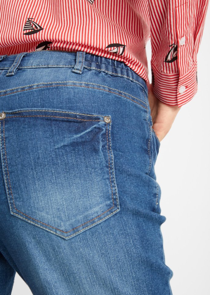 Stretch-Jeans-Bermuda mit Bequembund