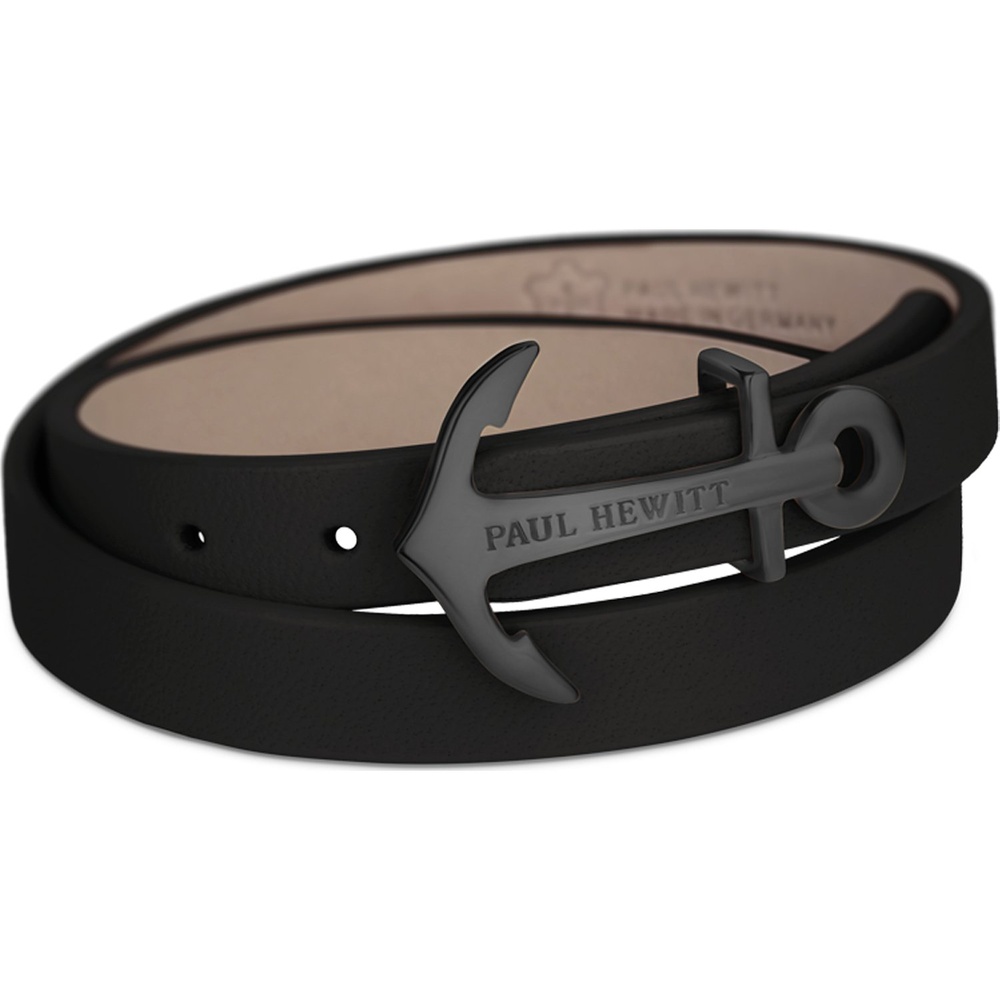 Paul Hewitt Bracelet Cuir, Acier inoxydable noir Bracelet