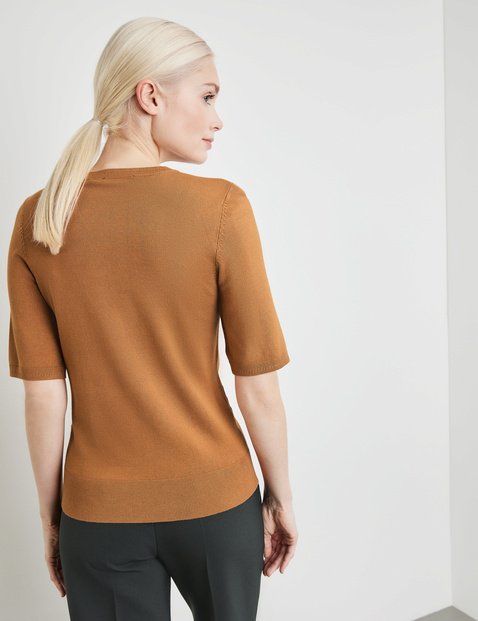 Feinstrickpullover mit halbem Arm