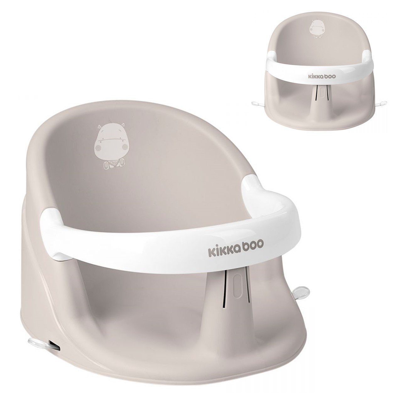 Kikkaboo Badesitz Baby Badewannensitz Hippo, rutschfest ergonomische Form Bügel abnehmbar