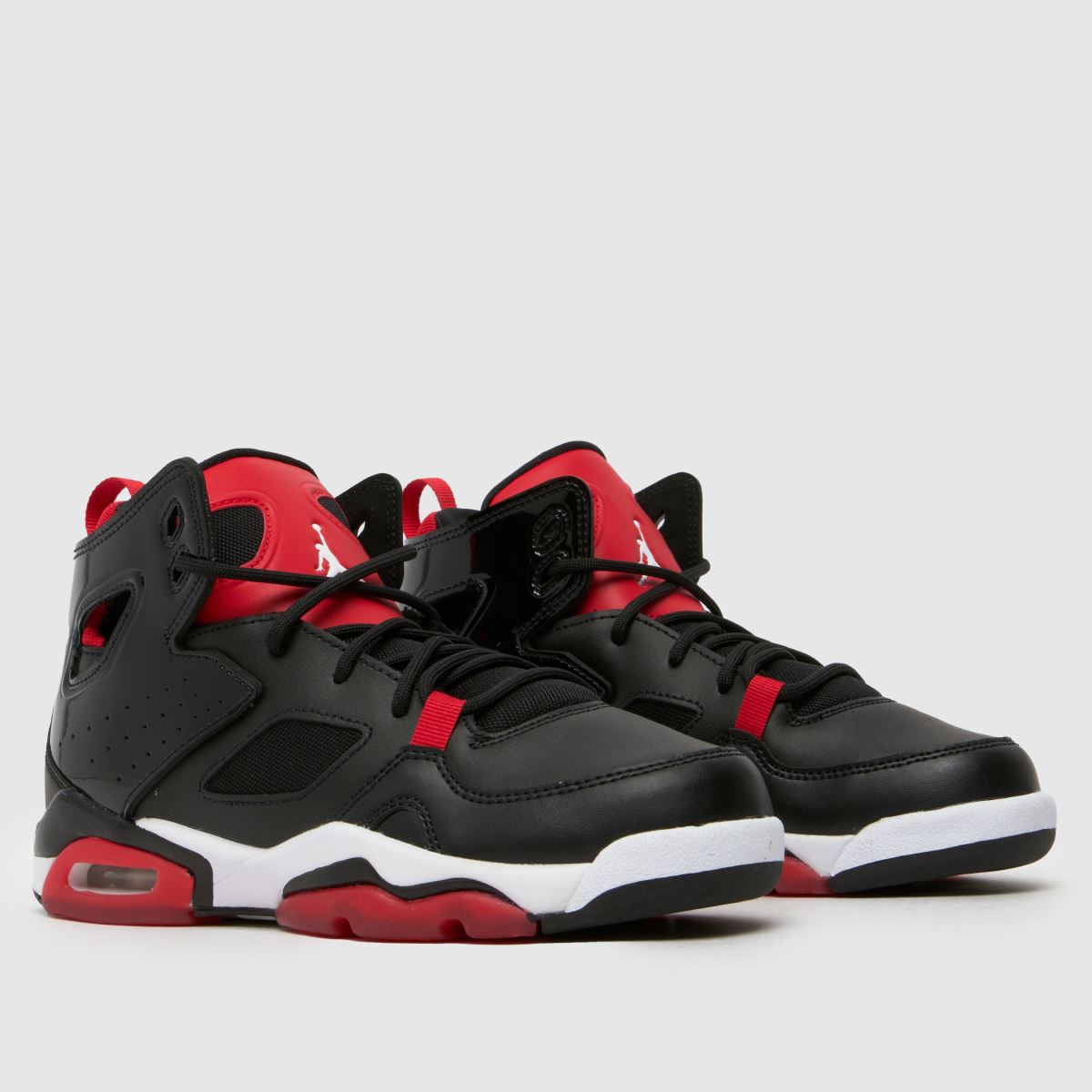 Nike Jordan svarta & röda Flight Club 91 pojkar/ungdomsskor