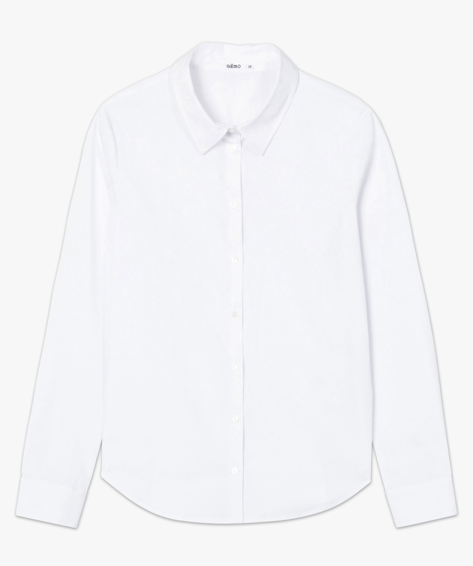Chemise femme cintrée à manches longues blanc | GEMO