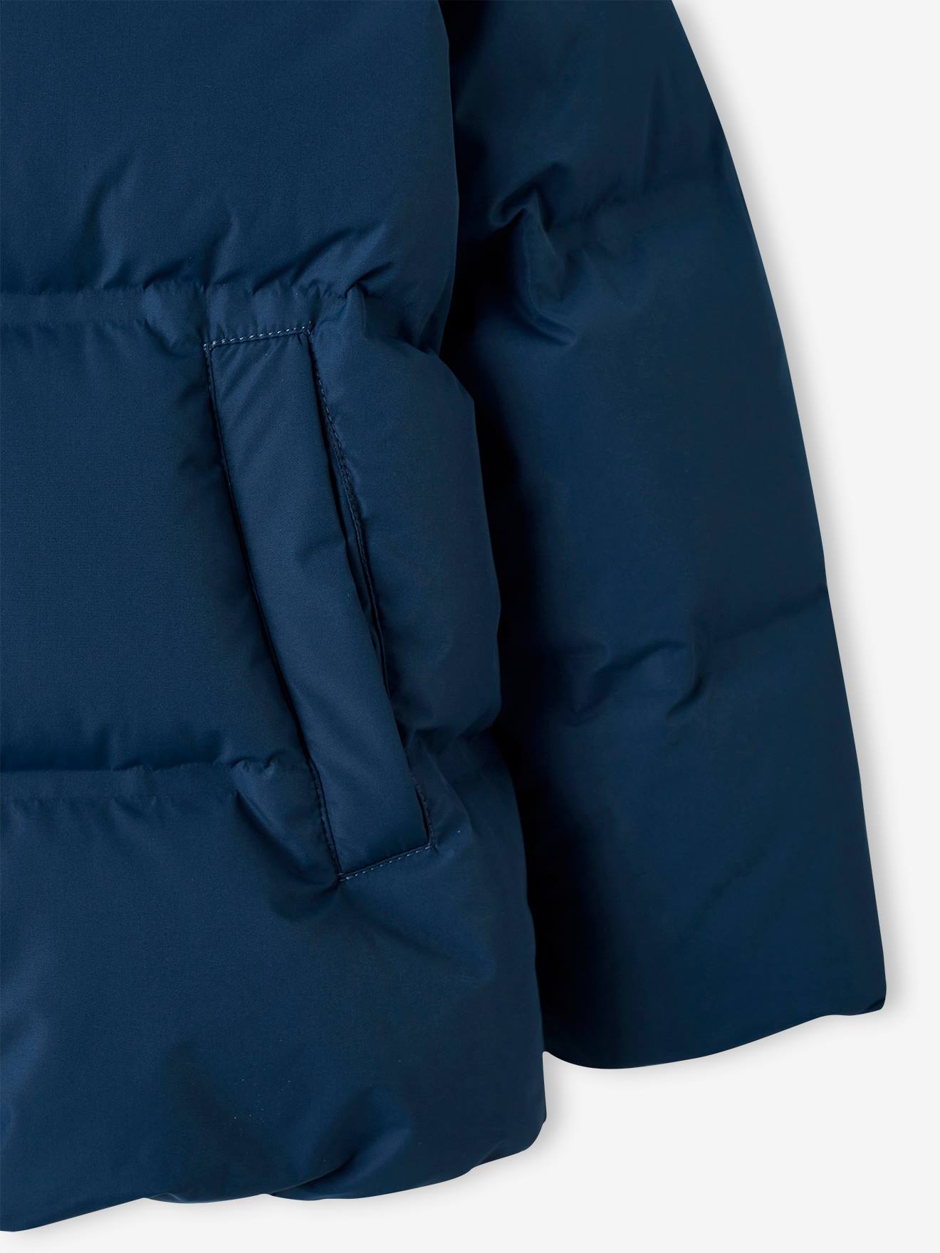 Vertbaudet Jungen Daunenjacke mit Kapuze - blau