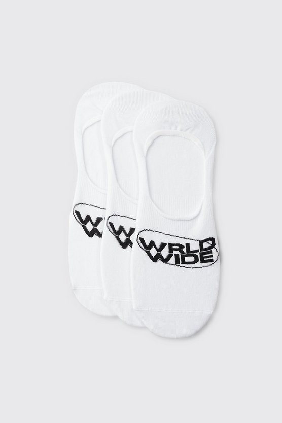 3er-Pack unsichtbare Socken mit Worldwide-Logo