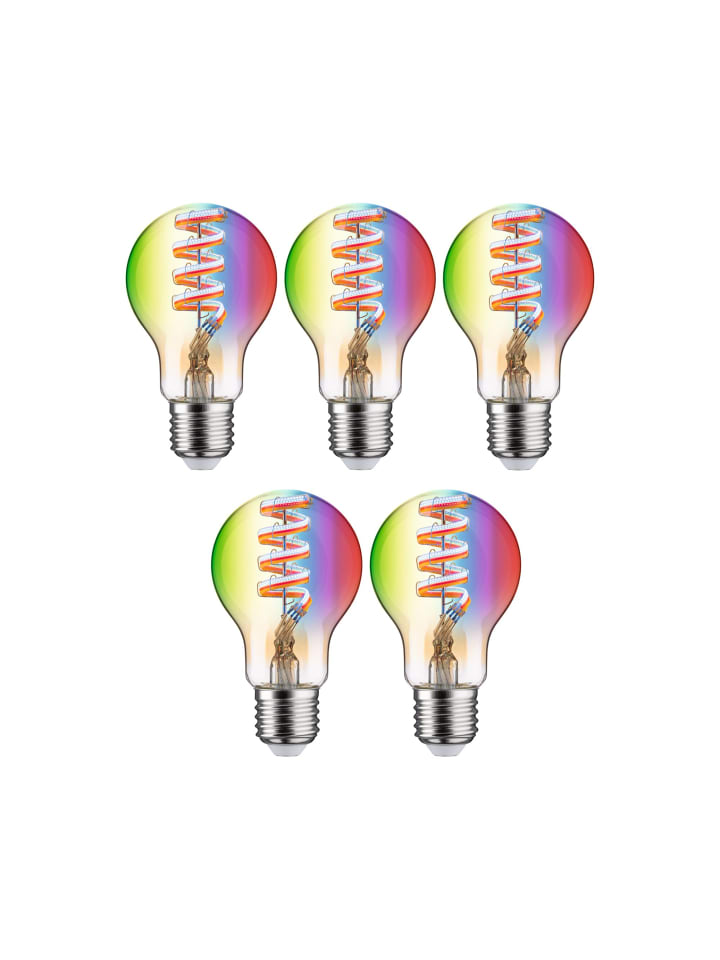 paulmann Bundle 5er Pack LED ZB Fil RGBW AGL E27 470lm 2200K-6500K dim gold 230V G günstig kaufen onesize