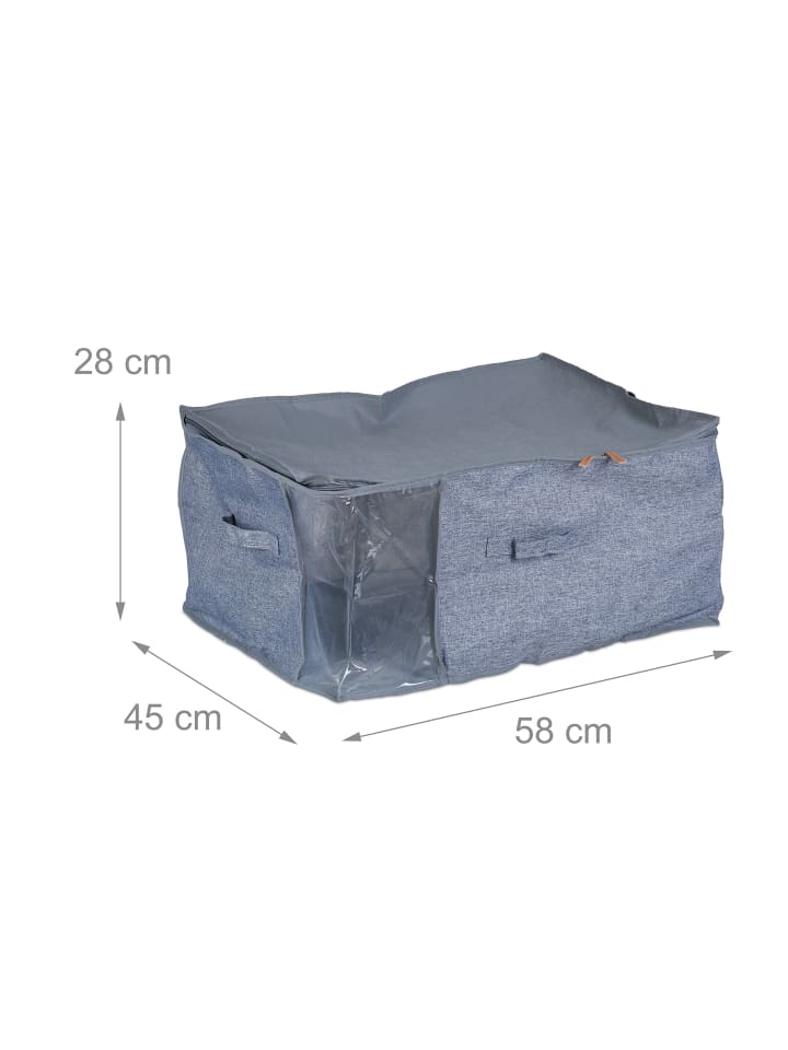 relaxdays 3 x Unterbettkommode in Grau/ Transparent - (B)58 x (H)28 x (T)45 cm günstig kaufen onesize