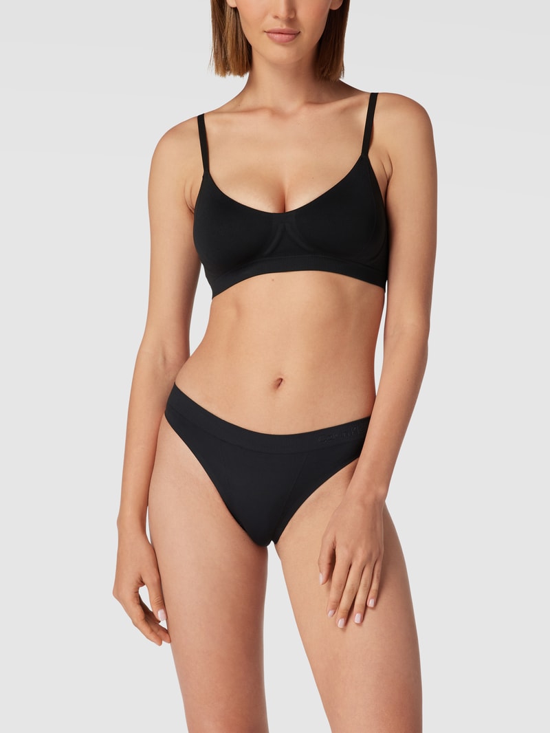 Bandeau-BH mit Label-Schriftzug in schwarz