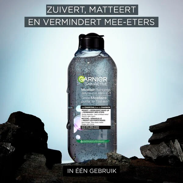 Garnier SkinActive All-in-1 micellás tisztító zselés víz faszénnel 400ml