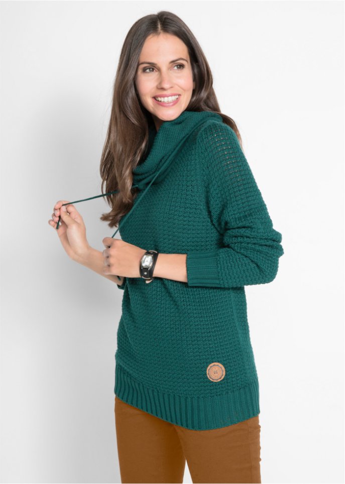 Rollkragenpullover mit Kordeln