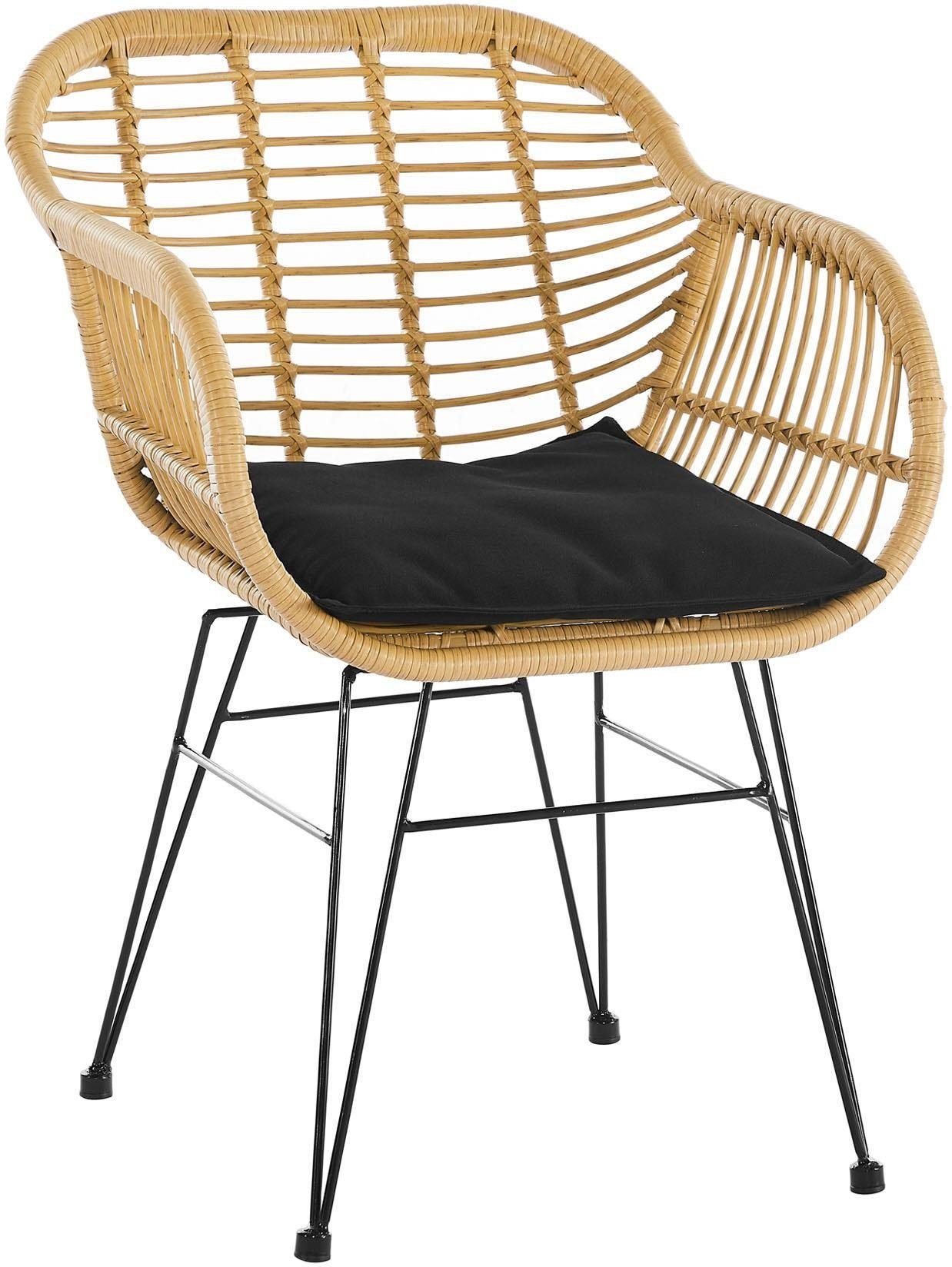 SalesFever Stuhl (Set, 2 St), aus wetterfestem Kunststoffgeflecht in Rattanoptik
