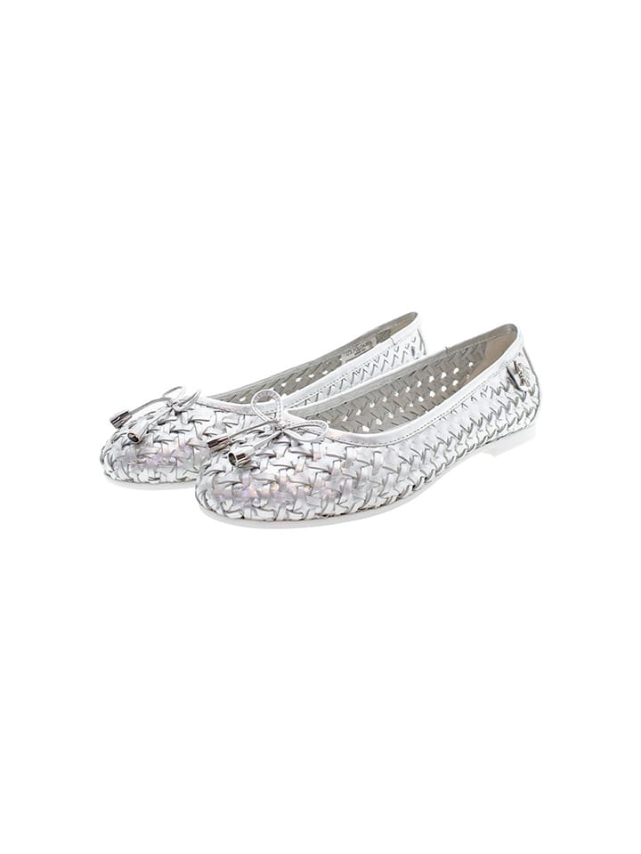 U.S. Polo Assn. Leder-Ballerinas in Silber günstig kaufen