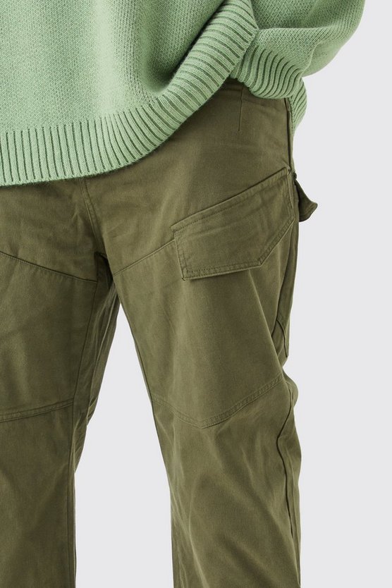 Plus lockere asymmetrische Cargo Twill-Hose