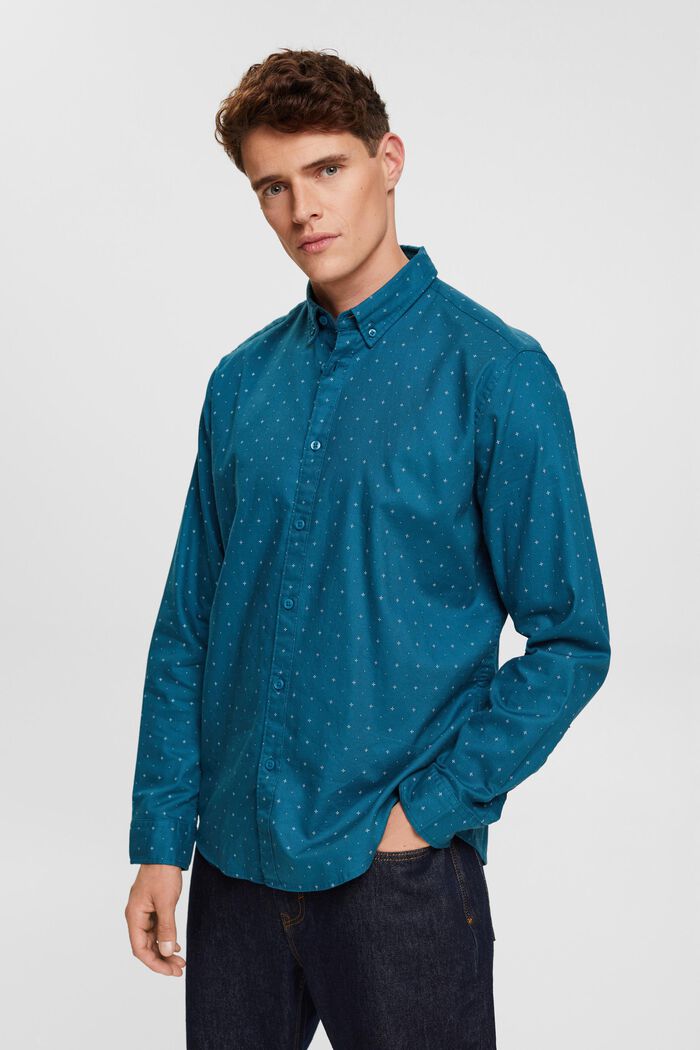 Button-Down-Hemd mit Micro-Print