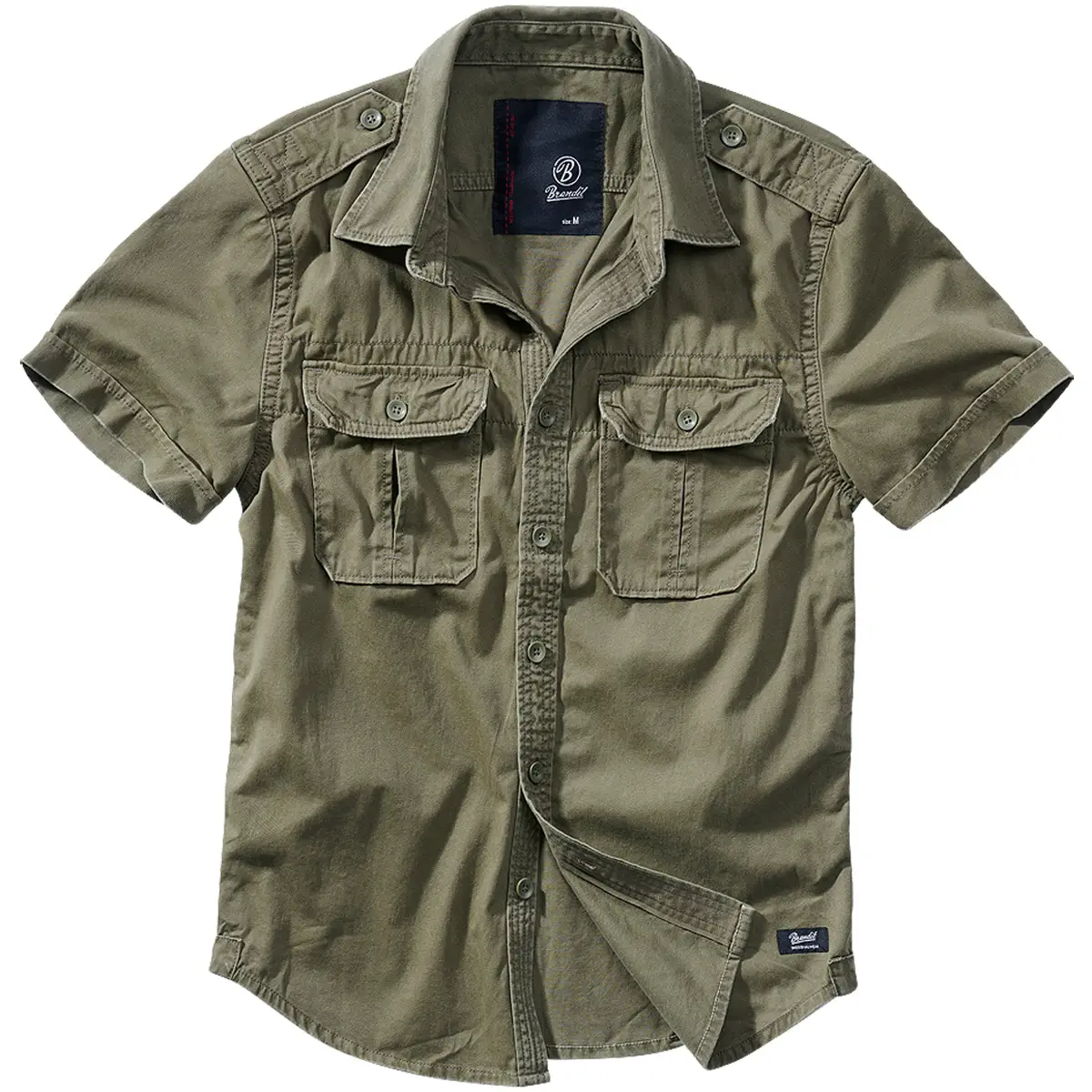 Vintage Shirt kurzarm oliv