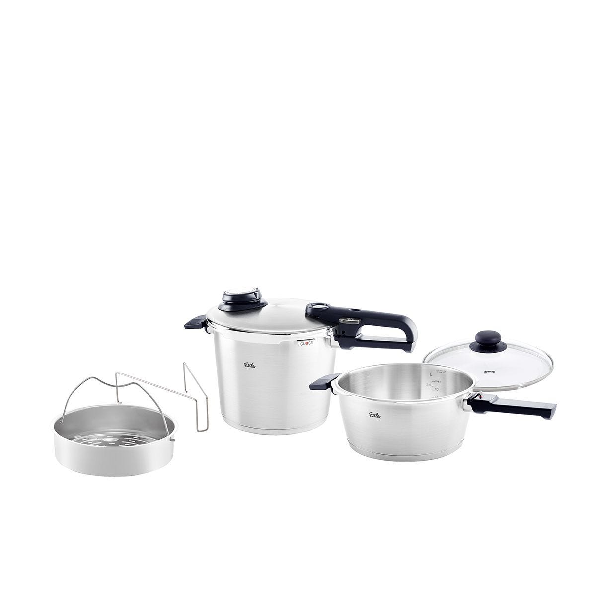 Vitavit® Premium – 2-teiliges Schnellkochtopf Set 3,5 + 6 Liter mit gratis Glasdeckel