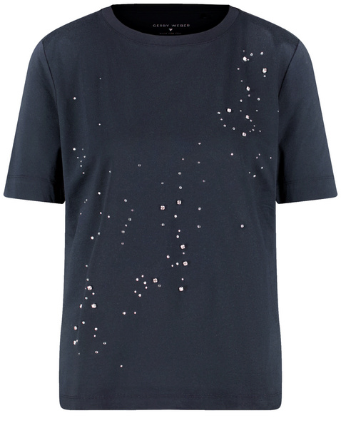 T-Shirt mit Steinchendekor