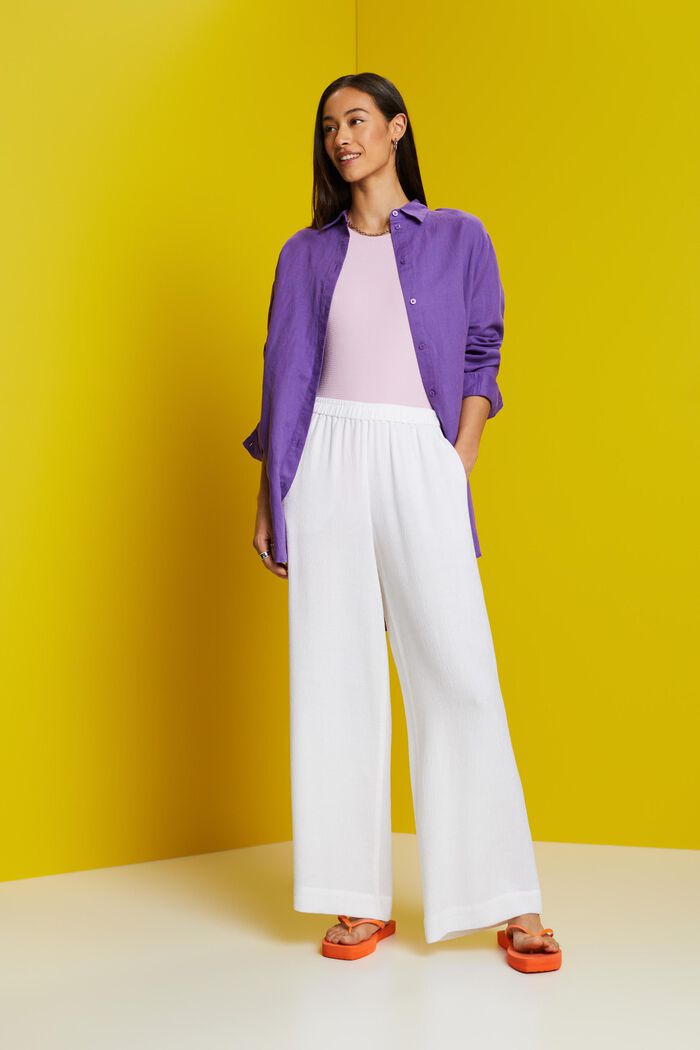 Pull-on-Hose mit weitem Bein und Crinkle-Optik