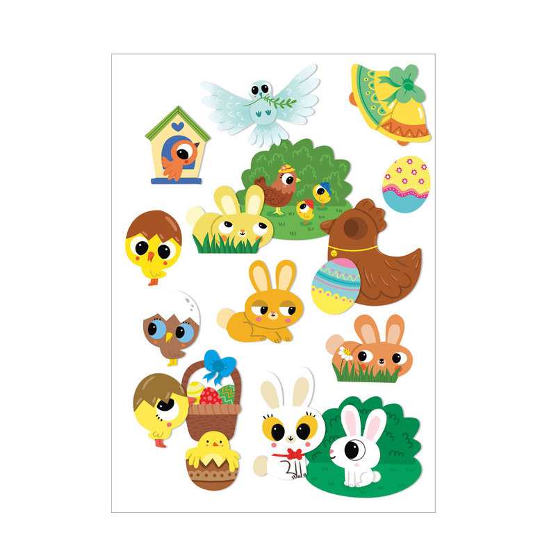 50 gommettes pour petites mains lapins et poussins - Lito