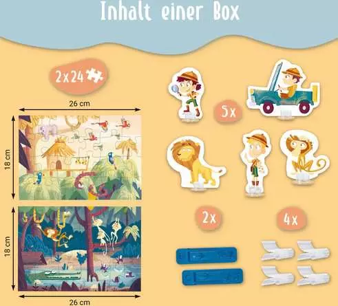 Kinderpuzzle ab 4 Jahren - Dschungelabenteuer - 24 Teile