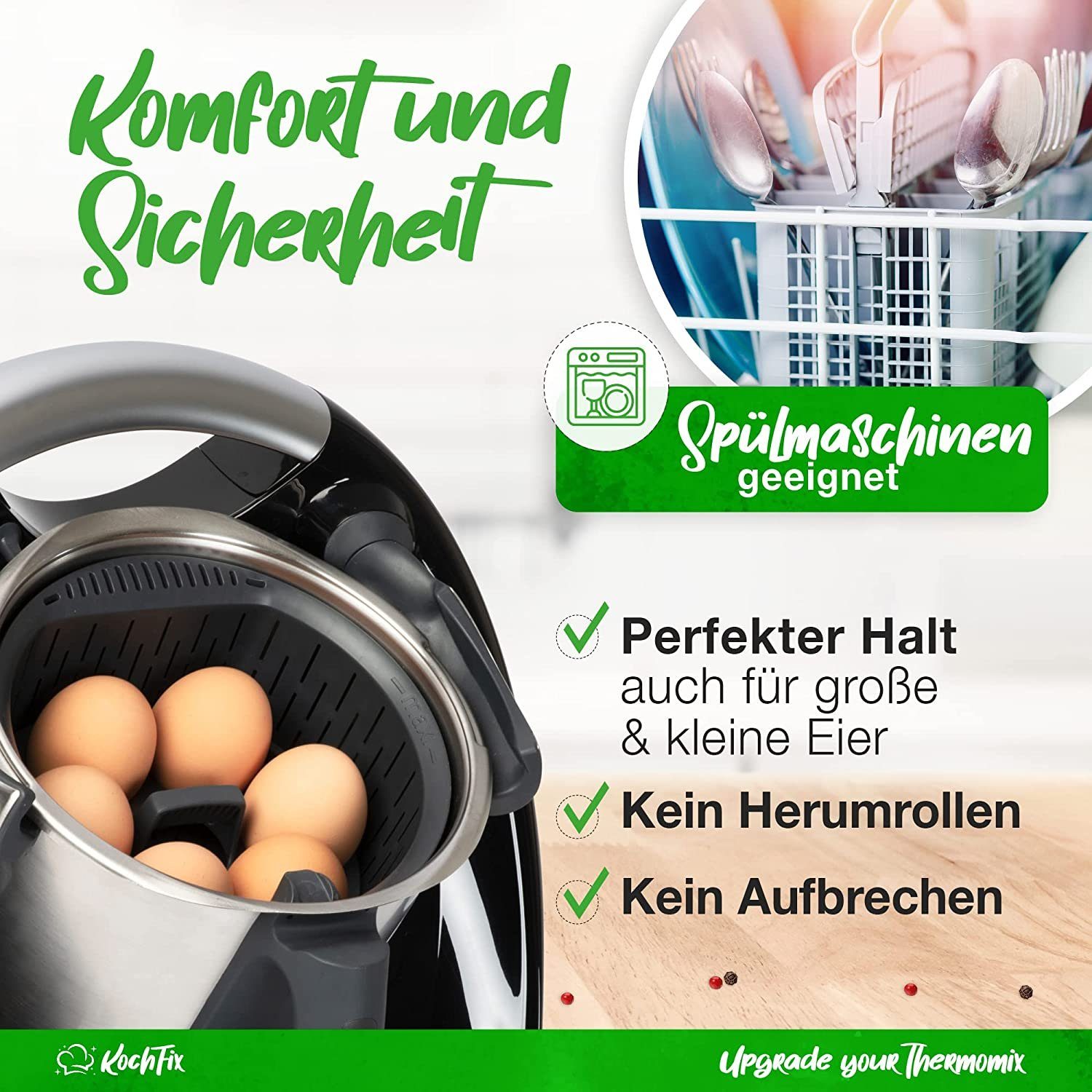 Mixcover Küchenmaschine mit Kochfunktion Eierhalter für Thermomix TM5 TM6