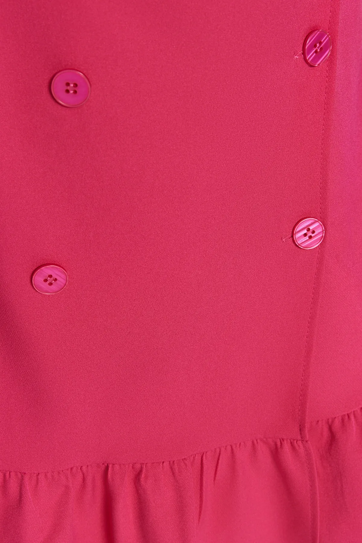 Trendyol Curve  Fuchsia Plus Size Ungefüttertes Mini-Webjackenkleid mit Dreiviertelärmeln TBBAW23AH00042