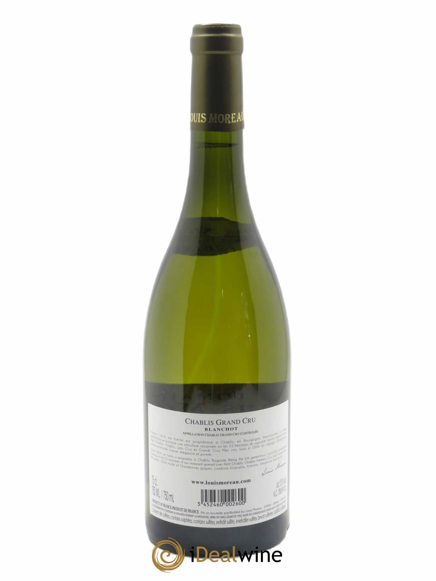 Chablis Grand cru Blanchot Louis Moreau  2018 - Lot de 1 Bouteille