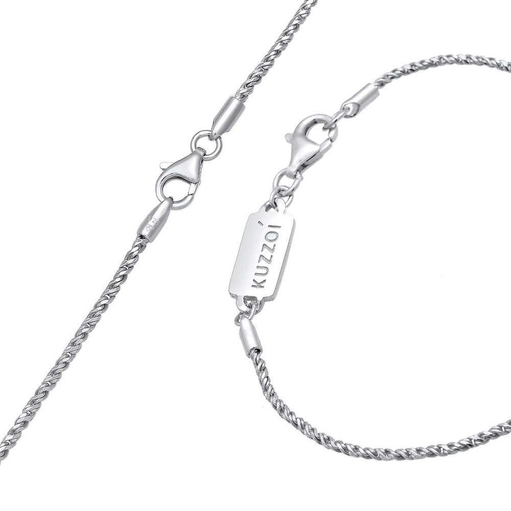 KUZZOI KUZZOI Ensemble de Bijoux Hommes Set cordon basique en argent sterling 925 Bijoux