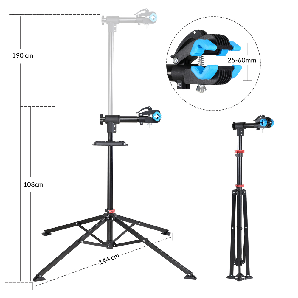Monzana Fahrradmontageständer 108-190 x 144cm schwarz / blau