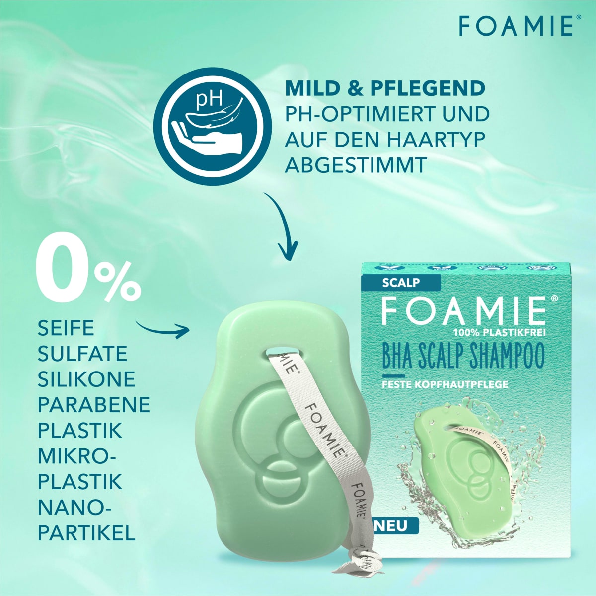 Festes Shampoo Kopfhautpflege mit Salicylsäure, 80 g